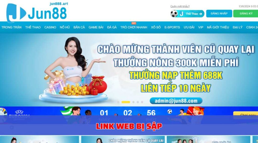 Link web bị sập